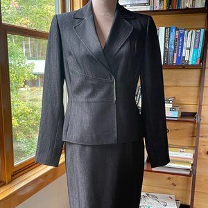 Calvin Klein 2-Piece Suit, Blazer/Coat/Jacket & Skirt Dark Gray Size 4